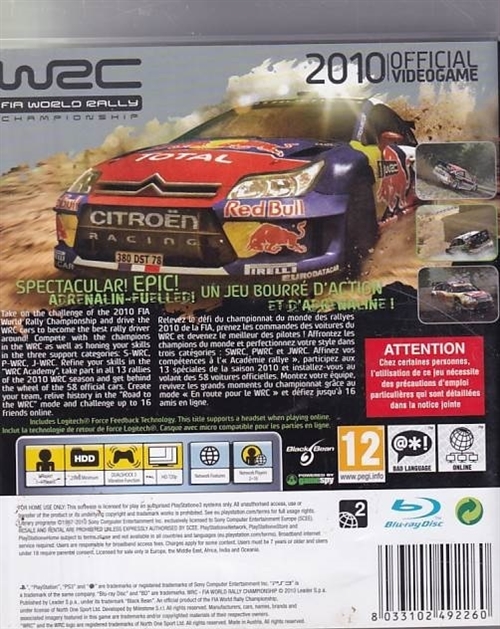 WRC - FIA World Rally Championship - PS3 (B Grade) (Genbrug)